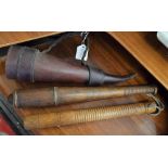 Boxes and Objects - a fishermans priest; a 19th century oak truncheon;