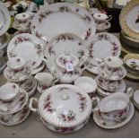 A Royal Albert Lavender Rose pattern dinner and tea service,