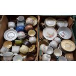 Assorted Denby cups and saucers, various patterns including Daybreak, Sandstone, Twilight,