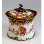 A Royal Crown Derby oval box and cover, pattern no 2649,