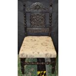 An 18th century style oak side chair, of broad and deep proportions,