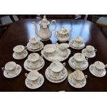 A Royal Albert Brigadoon pattern part tea and coffee service, comprising teapot, coffee pot,