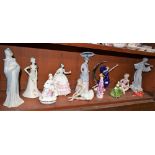 A Coalport limited edition figure, Olivia; a Nao figure, of a seated ballerina; others, similar,