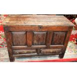 An 18th century oak mule chest