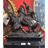 French School, 19th century, spelter, Julius Ceasar V Vercingetorix,