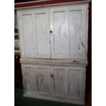 A 20th century painted industrial type cabinet,