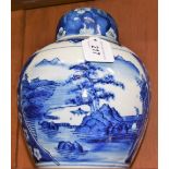 A Chinese blue and white ginger jar and cover,