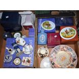 Ceramics - Royal Worcester commemorative cups and saucers, boxed; Wedgwood jasperware,
