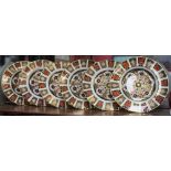 A set of five Royal Crown Derby 1128 pattern dessert plates, printed marks, first quality; another,
