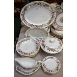 A Wedgwood Downland pattern dinner service, for six, comprising vegetable dish and cover,