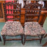 A pair of 17th century style Derbyshire design side chairs,