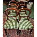 A set of six Victorian mahogany balloon back side chairs (6)