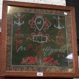 A woolwork sampler, commemorating Trooper A Hillyard,