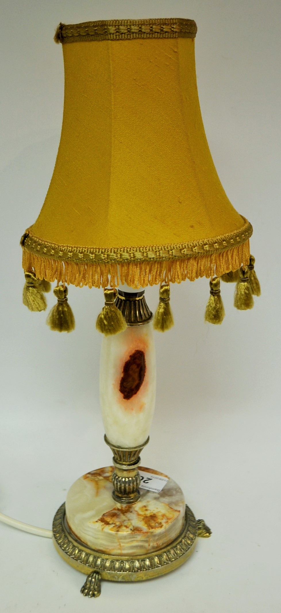 A 20th century onyx and metal table lamp ***PLEASE NOTE THERE IS NO BUYER'S PREMIUM ON THIS LOT,