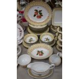 A Johnson Brothers dinner service, printed with ripe fruit and berries, comprising dinner,