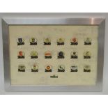 A set of eighteen cricketers County emblem badges,