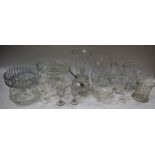 Glassware - cut and pressed glass bowls, jugs,