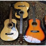 A Kay K260 model acoustic guitar; a Kay K320 model acoustic guitar;