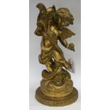 French School, a gilt bronze figure, of an angel,