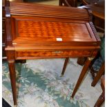 A mahogany and parquetry writing desk,