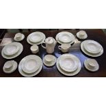 A Royal Worcester Allegro pattern six setting dinner and coffee service, comprising dinner plates,