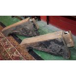 Salvage & Reclamation - a pair of substantial pine corbels, 81.