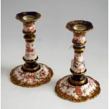 A pair of Royal Crown Derby 2649 pattern candlesticks, approx 15cm high,