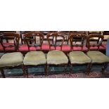 A set of five Victorian mahogany dining/side chairs (5)