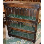 A Globe Wernicke three tier oak bookcase,