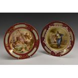 A pair of Vienna plates, both with classical scenes, Neckerei (teasing) and Perseus,