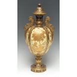 A Derby Crown Porcelain vase, in Persian style,