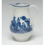 A Caughley Mother and Child pattern sparrow beak jug, printed in cobalt blue with figures, 10.