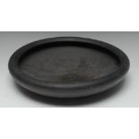 A Wedgwood Grecian Revival black basalt flared bowl, quite plain, 35cm diam, impressed marks, c.