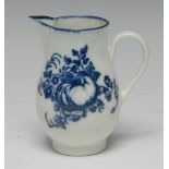 A Caughley Apple and Damson pattern sparrow beak jug, 8.5cm high, c.