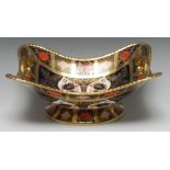 A Royal Crown Derby 1128 pattern two handled basket, of shaped rectangular form, 29cm wide,