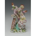 A Meissen figure group, The Egg Collector,