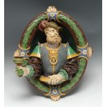 A very rare Minton Majolica wall sconce,