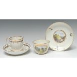 A Derby Bute shaped teacup and saucer, decorated with Dovedale and View in Dovedale,