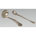 Tiffany & Co - an American silver Beekman pattern sauce ladle, 18cm long; a sundae spoon, 19.