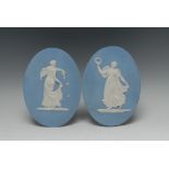 A pair of 19th century Wedgwood Jasperware oval plaques,