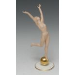 An Art Deco Hutschenreuther porcelain figure, Sonnenkind, modelled by Karl Tutter (1883-1969),
