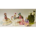 Elegant ladies - a Royal Doulton figural group 'Afternoon Tea' HN1747; another Day dreams HN1731;