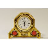 A Royal Crown Derby 1128 pattern old Imari sold gold band mantel clock, first quality,