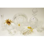 Glassware - Swarovski pineapple, flower in bloom,