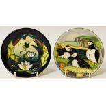 Moorcroft - a puffin pattern pin dish, impressed marks,