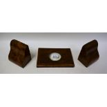 Boxes and Objects - a pair of Art Deco walnut veneer bookends;