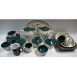 A Denby Greenwheat pattern breakfast service, for six, comprising cups, saucers,
