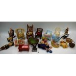 Toys and Juvenalia - Dolls Accessories - cradles, dolls house furniture,