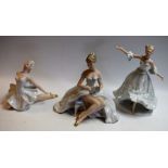 Wallendorfer Porcelain - a set of three figures, Ballerina in pose, impressed no1753; others,