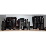 Binocular's - Lieberman and Gortz, 12 x 65 Coated Optics, cased en suite; Enbeeco Concord, 10 x 50,